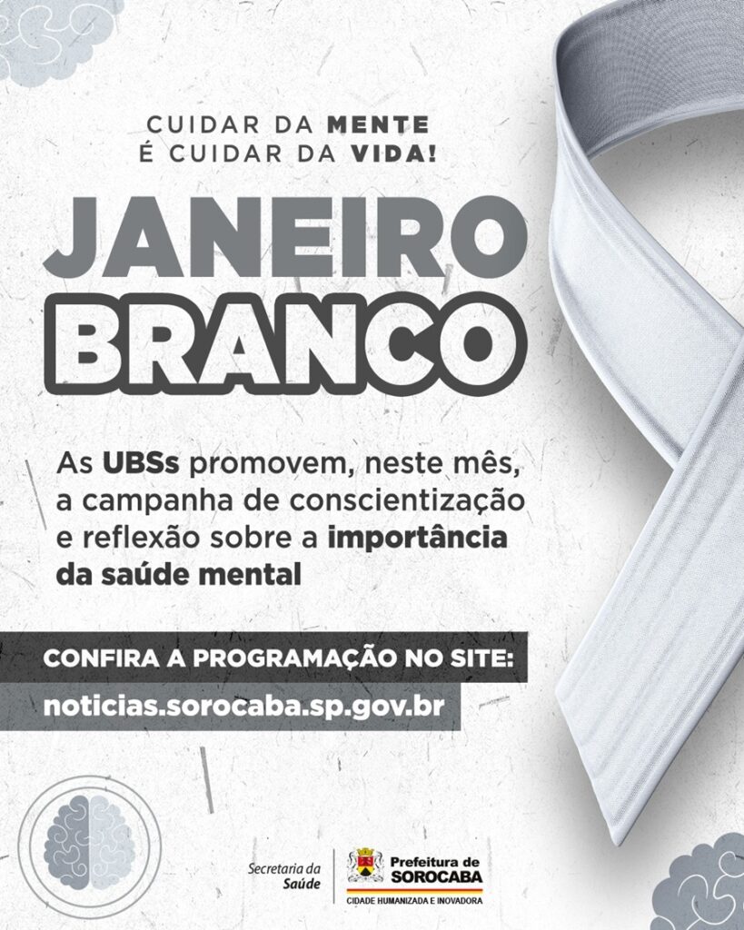 Campanha Janeiro Branco aborda saúde mental nas UBSs de Sorocaba
