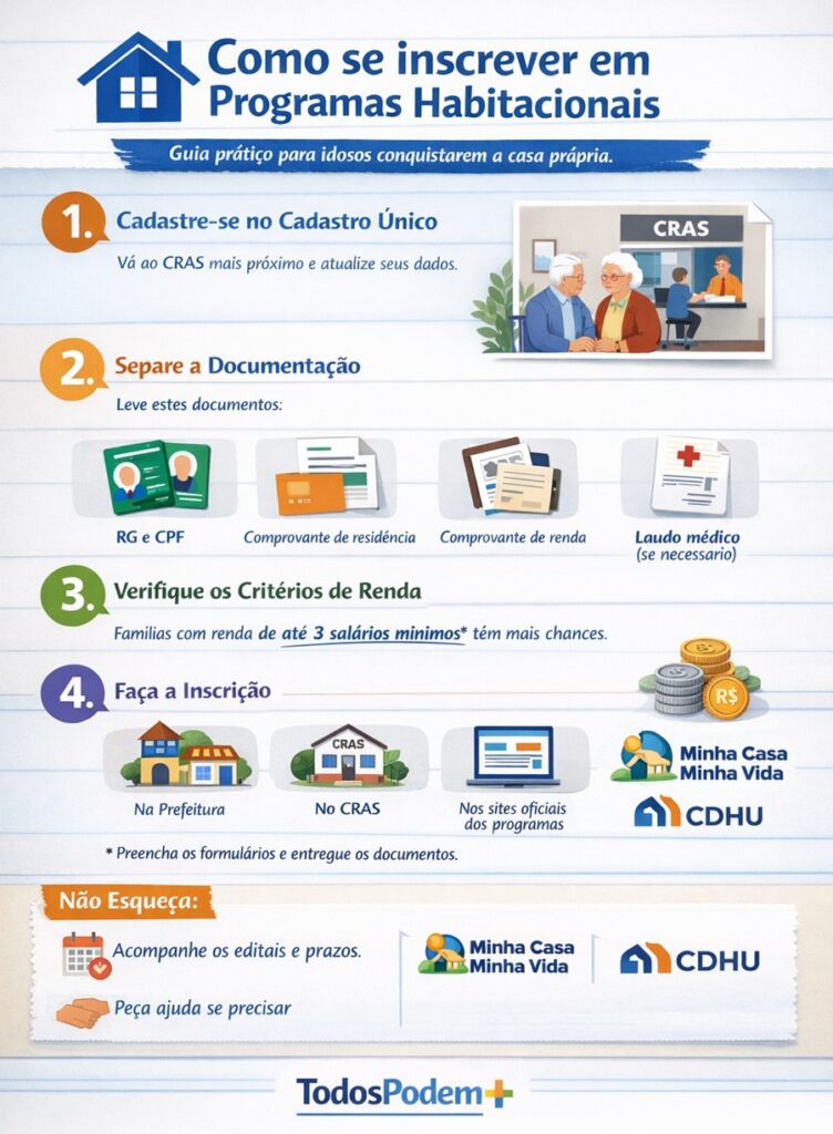 Regras que beneficiam idosos nos programas habitacionais