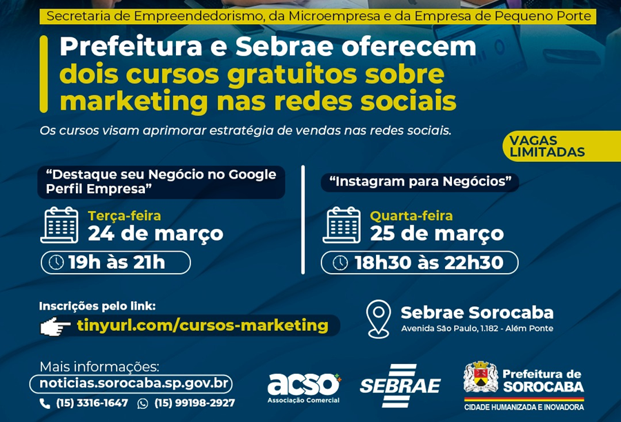 Cursos gratuitos de marketing digital em Sorocaba