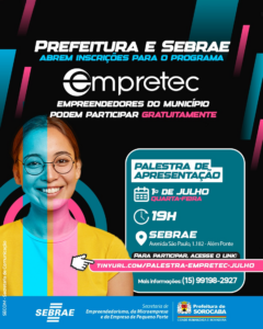 Empretec abre inscrições para capacitação gratuita de empreendedores em Sorocaba