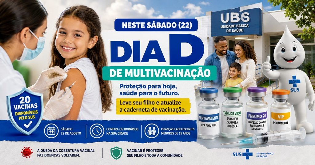 Dia D de Multivacinação 2026 para crianças e adolescentes